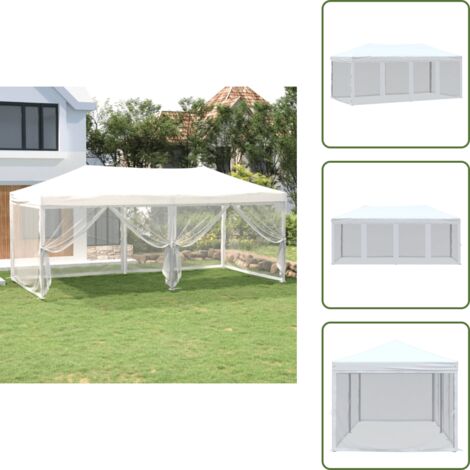 Gazebo con pareti laterali - vidaXL Tenda per Feste Pieghevole con Pareti Laterali Bianco 3x6 m - Tenda per picnic