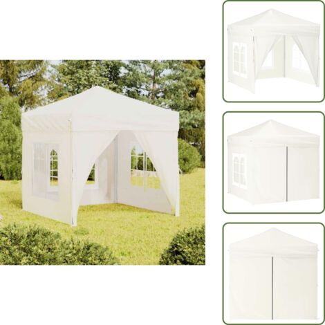 Gazebo con pareti laterali - vidaXL Tenda per Feste Pieghevole con Pareti Laterali Crema 2x2 m - Tenda per picnic
