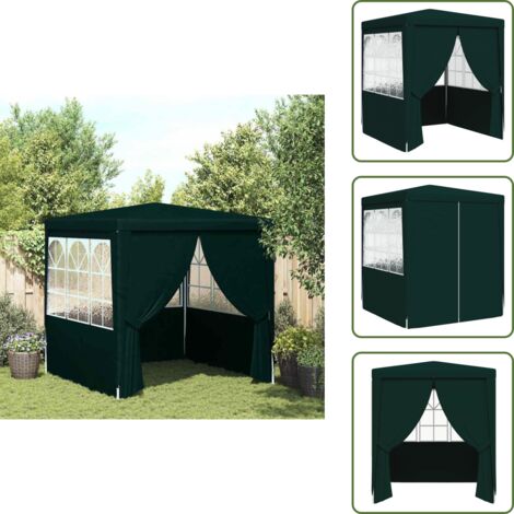 Gazebo con pareti - vidaXL Gazebo Professionale con Pareti 2,5x2,5 m Verde 90 g/m² - Gazebo verde