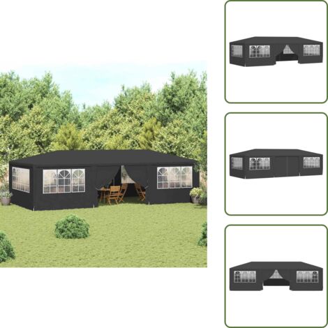 Gazebo con pareti - vidaXL Gazebo Professionale con Pareti 4x9 m Antracite 90 g/m² - Gazebo antracite
