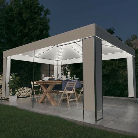 Gazebo con Stringa di Luci LED Bianco 3x4 m vidaXL - Bianco