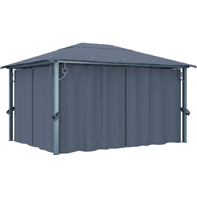 Gazebo con Tenda 400 x 300 cm Antracite Alluminio Vidaxl 8413