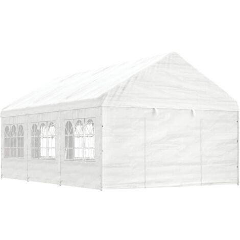 Gazebo con Tetto Bianco 6,69x4,08x3,22 m in Polietilene vidaXL