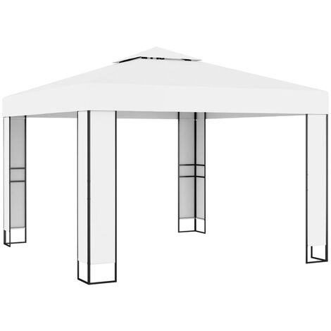 Gazebo con Tetto Doppio 3 x 3 m Bianco vidaXL 994991