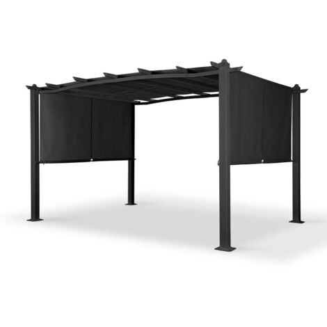 Pergola da Giardino con Tetto Retrattile 4x3 m Tortora