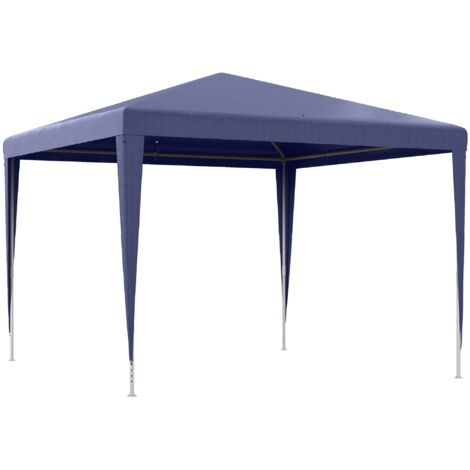 Gazebo da Giardino 293x293x252H cm Pieghevole e Portatile con Copertura Anti UV Blu