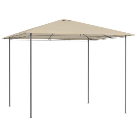 Gazebo da Giardino 3x3 cm Sabbia per Esterno Copertura in Poliestere Resistente