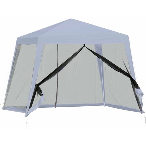 Gazebo da Giardino 3x3m con Zanzariera Grigio