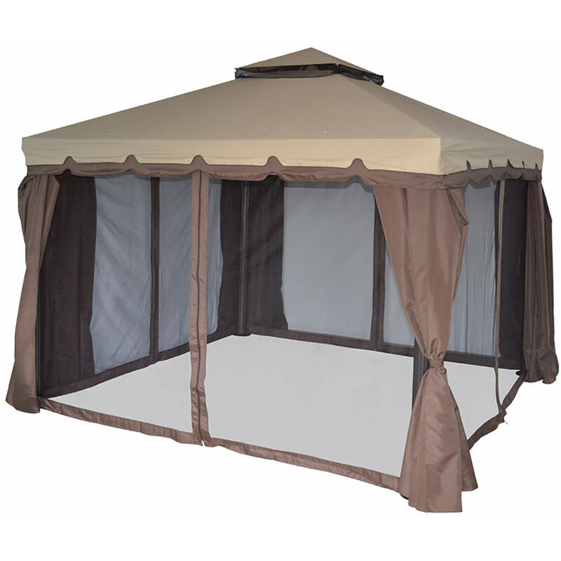 Gazebo da Giardino 3x3m in Alluminio Morel Denver Marrone