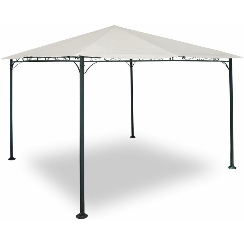 Gazebo da Giardino 3x3m in Metallo Morel Decò Ecrù