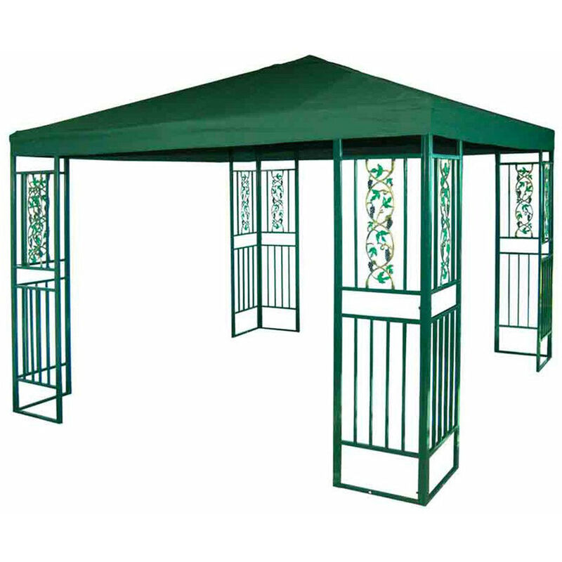 Gazebo da Giardino 3x3m in Metallo Morel Ferro Verde