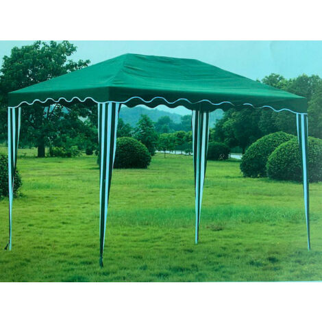Gazebo da Giardino 3x4m in Metallo Copertura in Poliestere Morel Parasole Verde