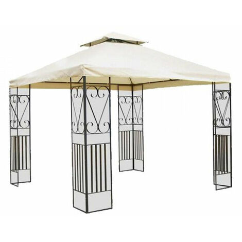Gazebo da Giardino in Acciaio 3x3m Bauer Ecrù