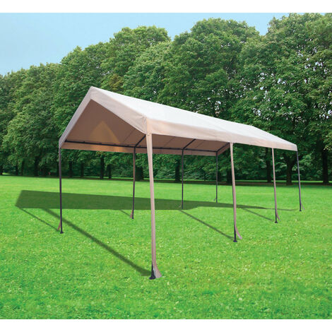 Gazebo da Giardino in Acciaio Verniciato 3x6 m Bauer Tunnel Ecrù