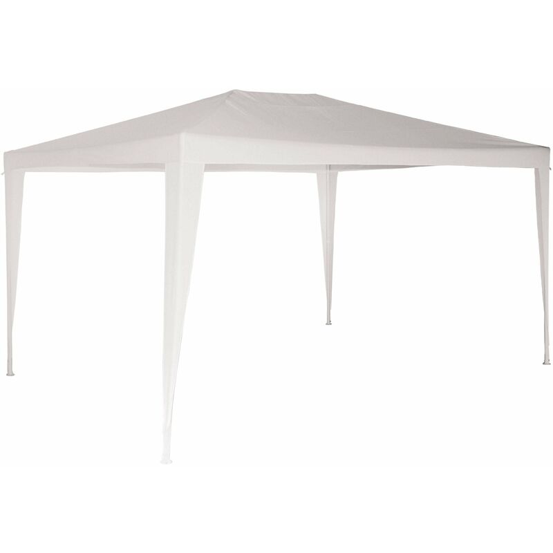 Gazebo da Giardino 3x4m in Metallo Copertura in Plastica Morel Parasole Bianco