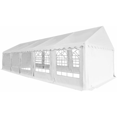Gazebo da Giardino in PVC 5x10 m Bianco