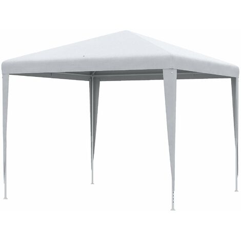 Gazebo da Giardino  per Esterno e Interno 2,7x2,7m Telaio in Acciaio Bianco