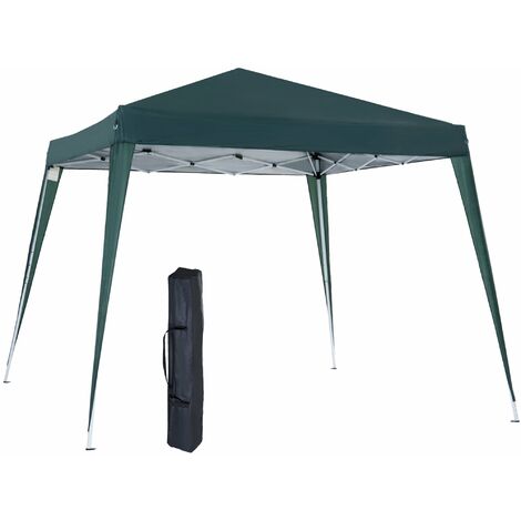 Gazebo da Giardino Pieghevole 297x297x250 cm in Acciaio e Tessuto Oxford Verde