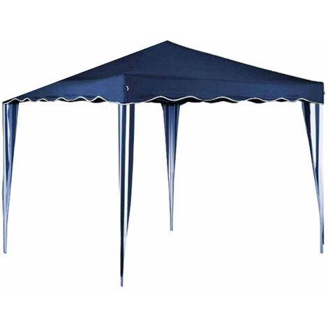 Gazebo da Giardino Pieghevole 3x3 m Blu Struttura in Acciaio