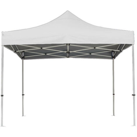 Gazebo da Giardino Pieghevole 3x3m in Alluminio e Tessuto Bianco