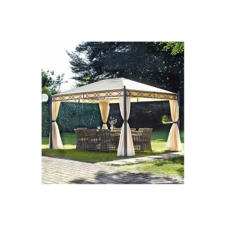 Tidyard Gazebo Professionale Pieghevole 3x4m Acciaio Bianco Gazebo Esterno Gazebo da Giardino 3 x 4 x 3,15 m