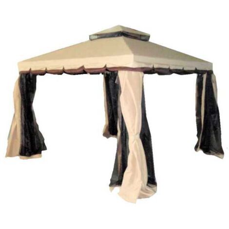 Gazebo de aluminio con columna y mosquitera 3x3 Vette 06274