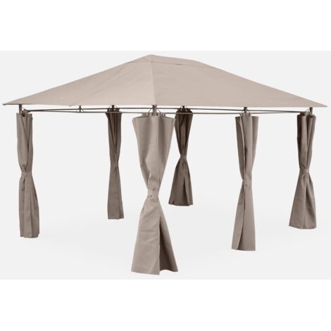 Gazebo de jardín 3x4m con cortinas