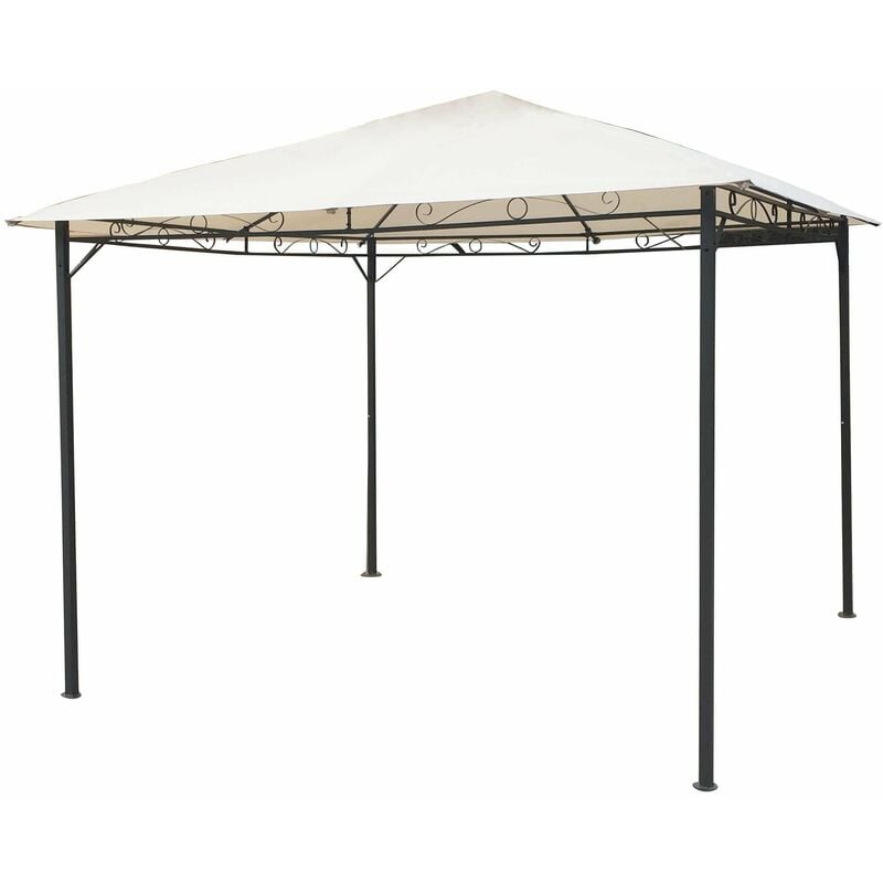 Gazebo de jardin avec structure en acier et tissu en polyester de 3x4 mt