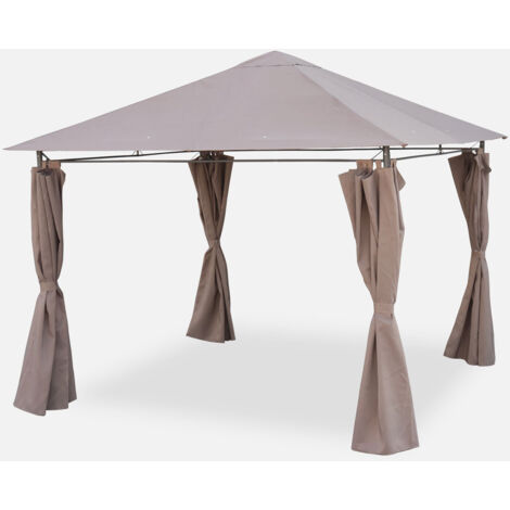 Gazebo de jardín con cortinas 3x3m
