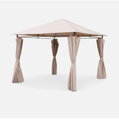 Gazebo de jardín con cortinas 3x3m