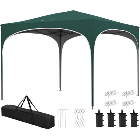 Gazébo de Jardin en Métal Vert avec Toit Ajustable et Housse de Protection