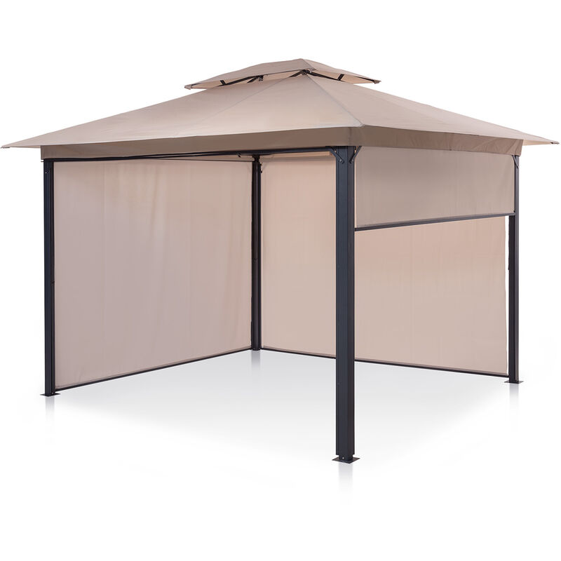 

Gazebo de jardín Grandezza Cortina de 3x3m, 4 partes laterales