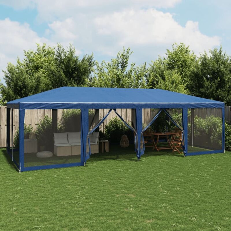 Vidaxl - Tente de fête avec 12 parois latérales en maille bleu 8x4m pehd
