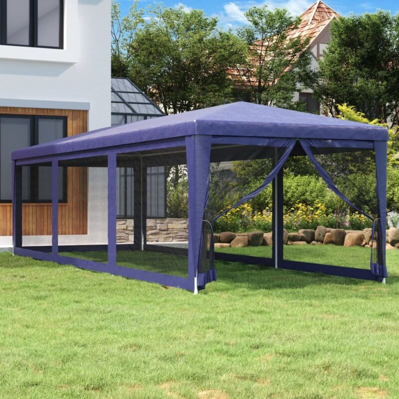 Vidaxl - Tente de fête avec 8 parois latérales en maille Bleu 3x9 m pehd