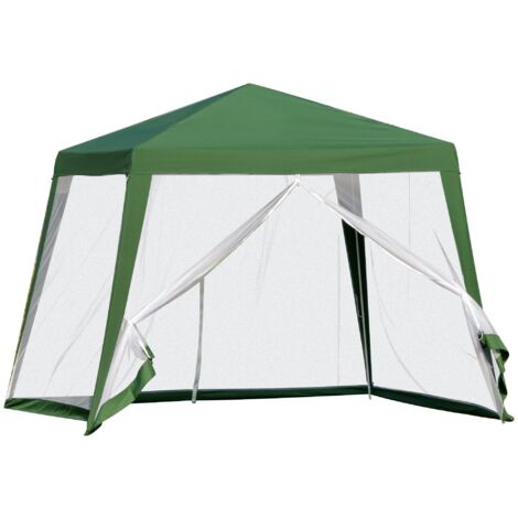 Gazebo de jardin/tente de réception, 3x3 mètres, résistant aux intempéries, avec moustiquaire, en métal et polyester, idéal pour les fêtes en plein air, écologique.