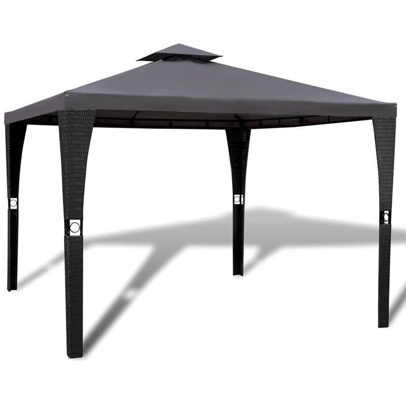 

Cenador con Techo 3x3 m Gris Oscuro - Gris - Vidaxl