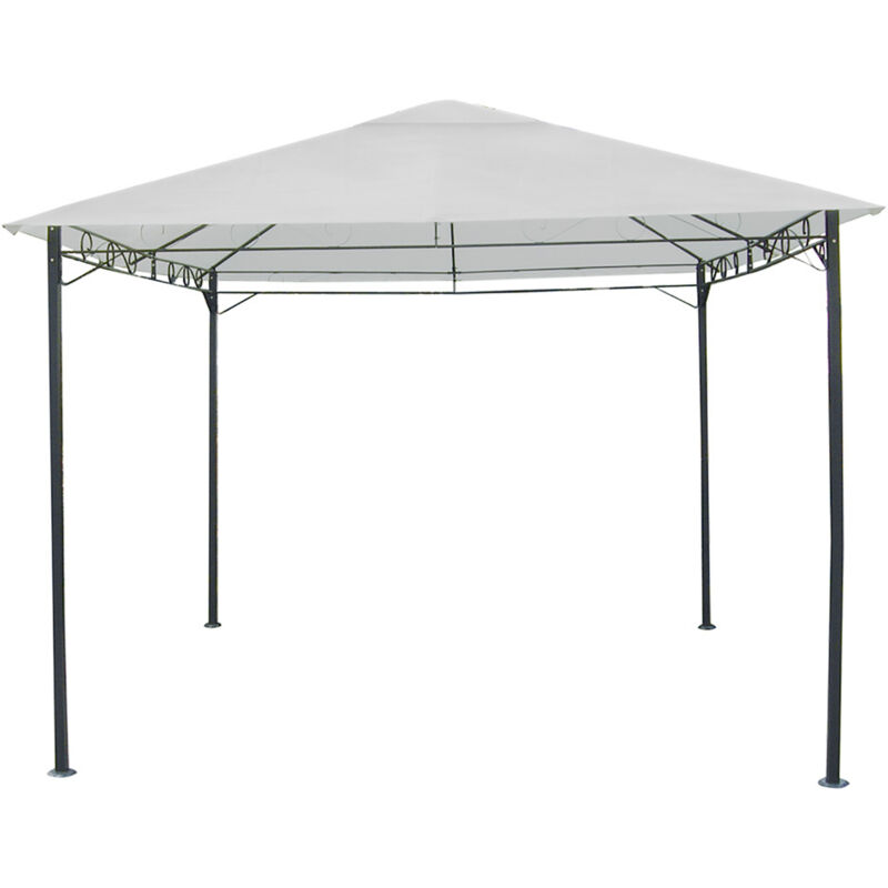 Gazebo Echos en me'tal et fer 3x3 m housse polyester e'cru pour jardin exte'rieur