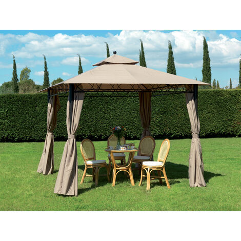 TOOLPORT Gazebo da Giardino 3x3 m - Premium 100% Impermeabile - con 4 Teli  Laterali - ca. 220g/m² Telo del Tetto Color Crema : : Giardino e  giardinaggio