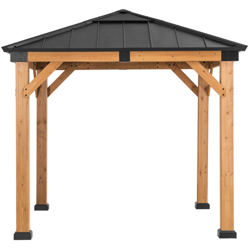 Gazebo en cèdre rapi en anthracite - 273cm x 273cm