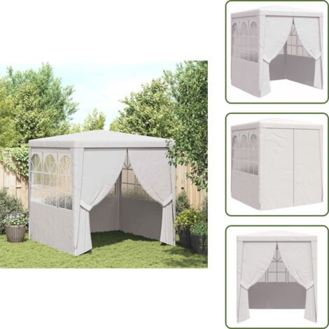 Gazebo esterno - vidaXL Gazebo Professionale con Pareti 2,5x2,5 m Bianco 90 g/m² - Gazebo bianco
