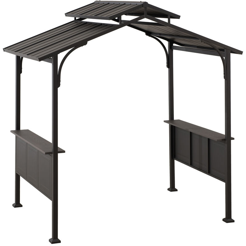 Gazebo grill acier/tissu ASPE en noir - 152cm x 244cm