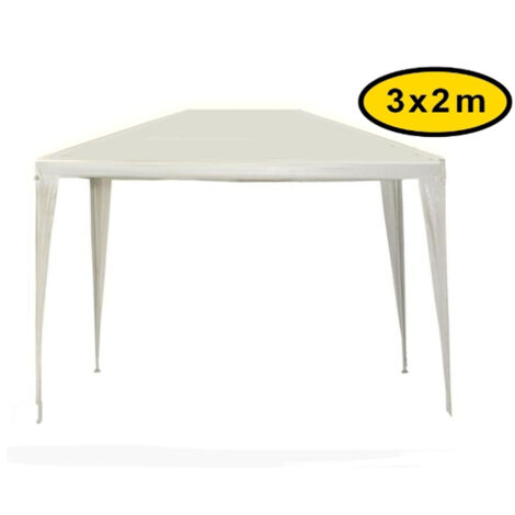 Gazebo impermeabile struttura tubolare in metallo 3x2m Bianco - Mod. Fiera