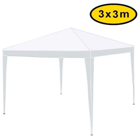 Gazebo impermeabile struttura tubolare in metallo 3x3m Bianco - Mod. Fiera