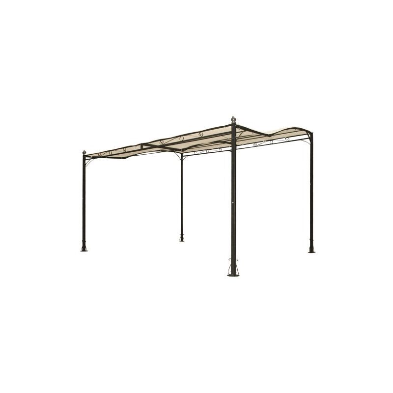 Fraschetti - Gazebo acciaio patio a parete cm300x250xh200/250 arredo giardino gazebi