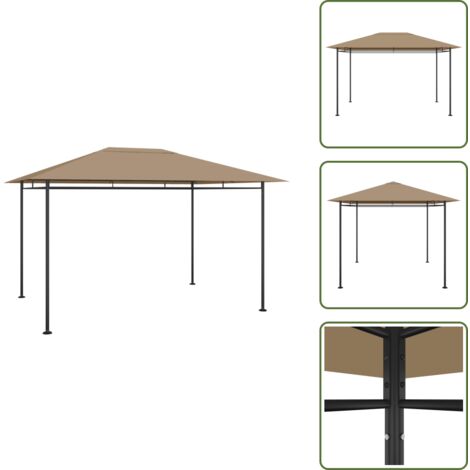 Gazebo in acciaio - vidaXL Gazebo 384x281x270 cm Grigio Talpa 180 g/m² - Gazebo con tetto in poliestere