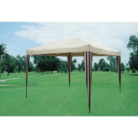Gazebo in alluminio ripieghevole e top in poliestere 300x300 marrone
