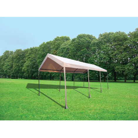 Gazebo in metallo 3x6m a otto pali portanti Ecru - Mod. AutoStop Magnum