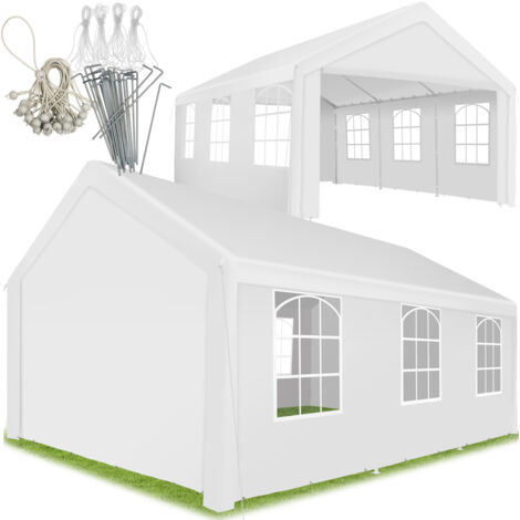 Gazebo Jasko - 6 x 4 m, 4 side panels, weather & UV-resistant, plug-in system - Marquee, event marquee, tent - white