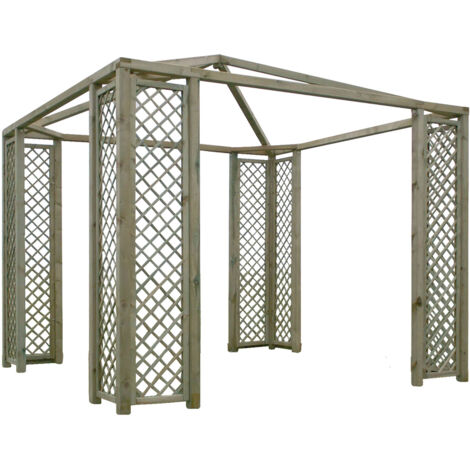 GAZEBO LASA IMPREGNATO CM.300X300 GAZEBI ARREDO GIARDINO ARREDAMENTO ESTERNO