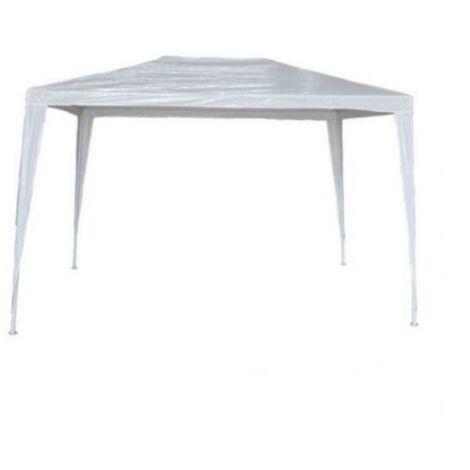 Gazebo Macon telaio in acciaio verniciato e telo in polietilene mt 3x3 bianco per giardino esterno Bianco 3x3 mt